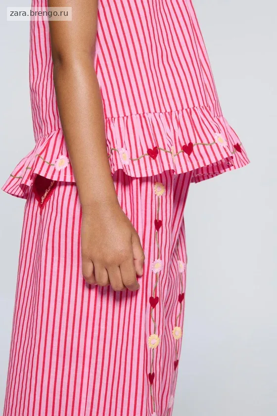 ТОП В ПОЛОСКУ С ВЫШИВКОЙ SISSEL EDELBO X ZARA KIDS