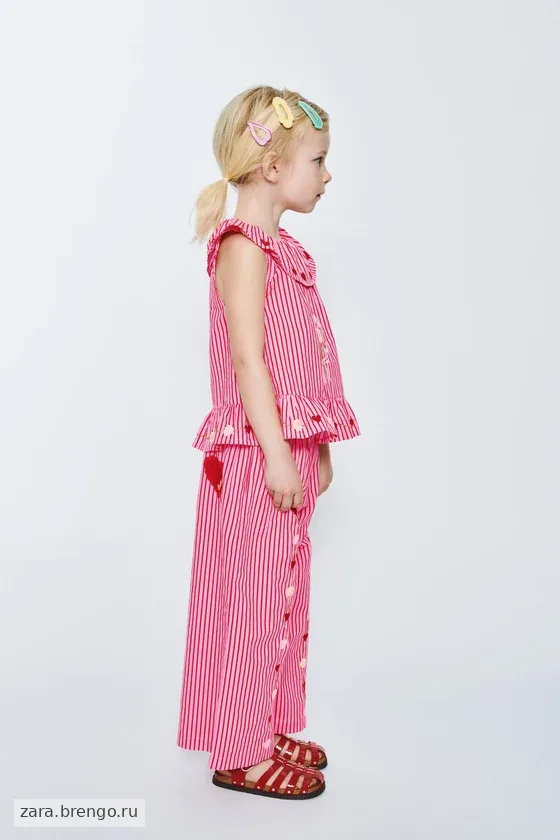 ТОП В ПОЛОСКУ С ВЫШИВКОЙ SISSEL EDELBO X ZARA KIDS