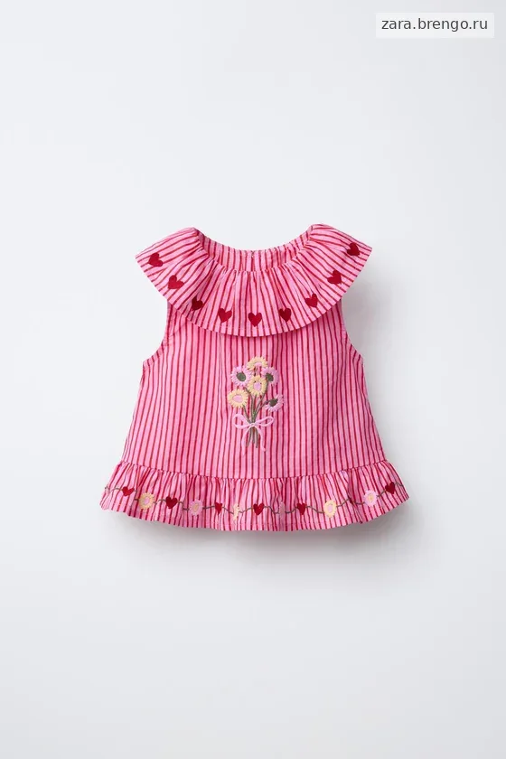 ТОП В ПОЛОСКУ С ВЫШИВКОЙ SISSEL EDELBO X ZARA KIDS