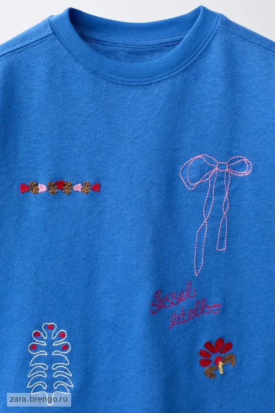 ФУТБОЛКА С ВЫШИВКОЙ SISSEL EDELBO X ZARA KIDS
