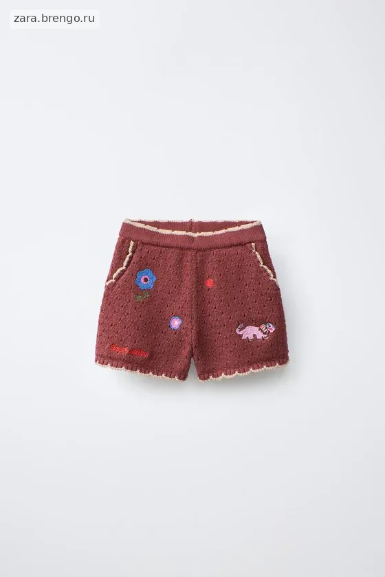 ШОРТЫ ИЗ ТРИКОТАЖА С ВЫШИТЫМИ ЦВЕТАМИ SISSEL EDELBO X ZARA KIDS