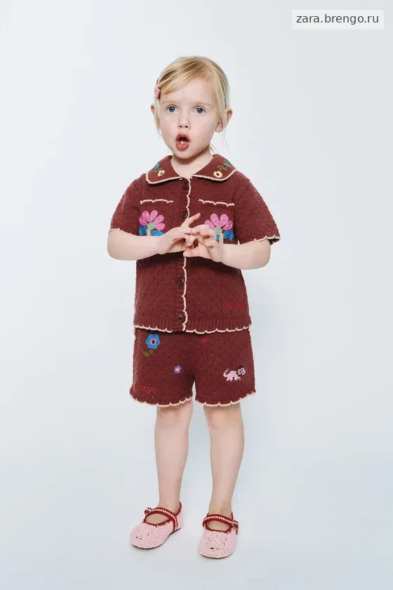 ШОРТЫ ИЗ ТРИКОТАЖА С ВЫШИТЫМИ ЦВЕТАМИ SISSEL EDELBO X ZARA KIDS