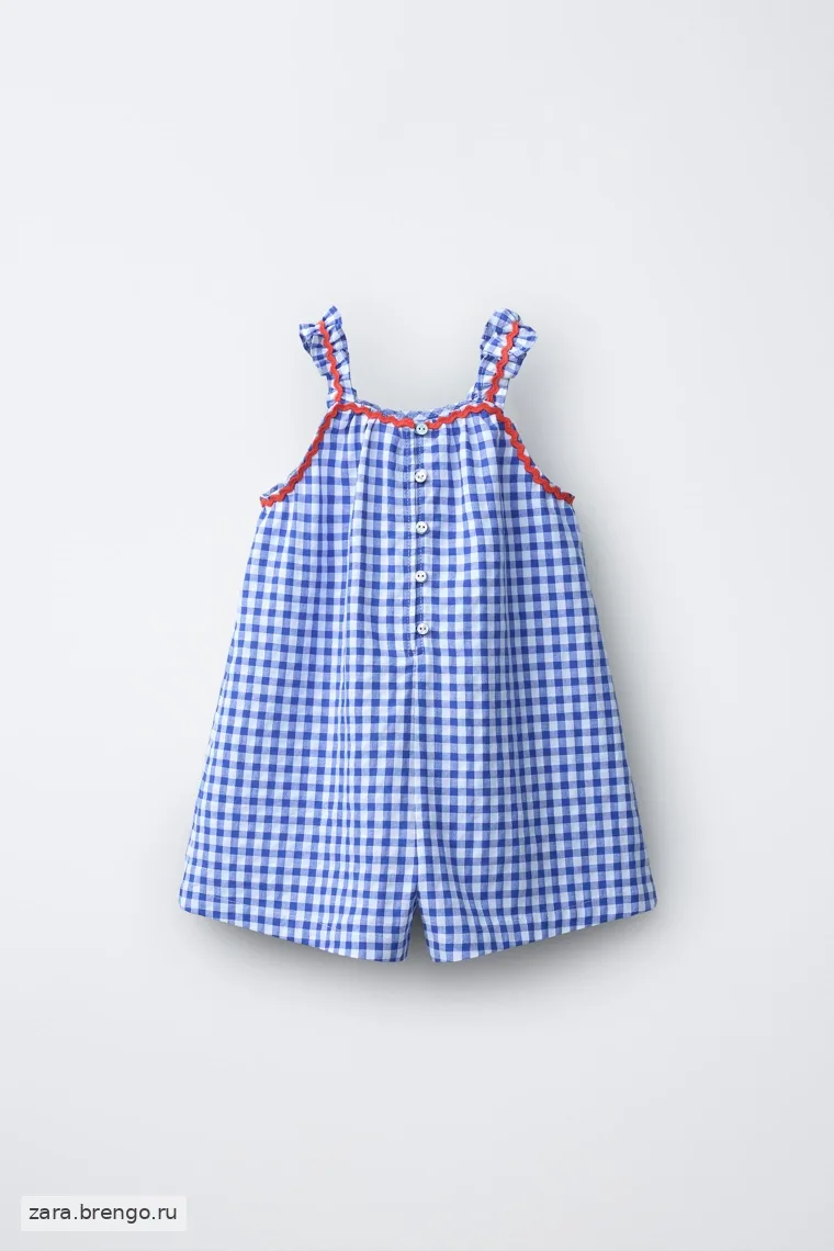Детский комбинезон в клетку с оборками casa lawa x zara kids
