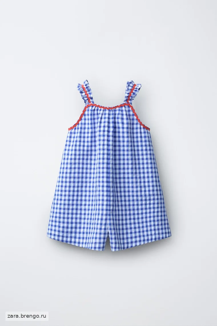 Детский комбинезон в клетку с оборками casa lawa x zara kids