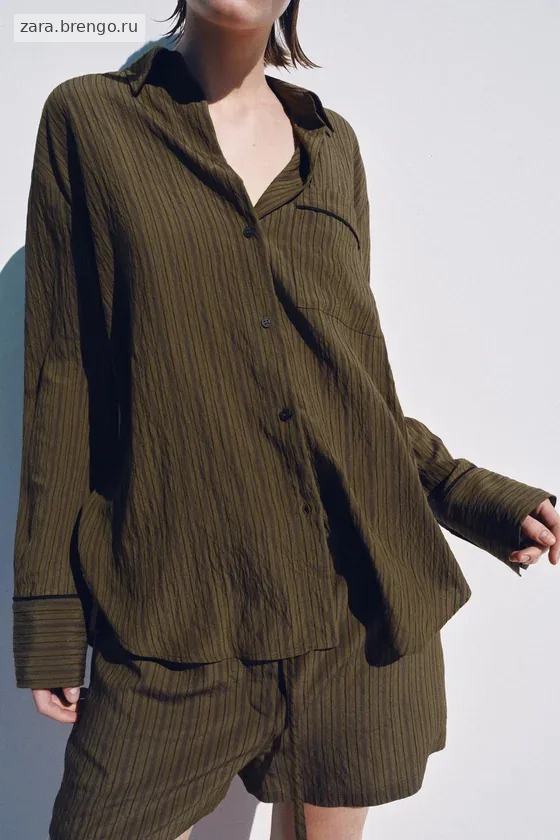 РУБАШКА СТРУЯЩАЯСЯ В ПОЛОСКУ — коллекция Zara «ZW»