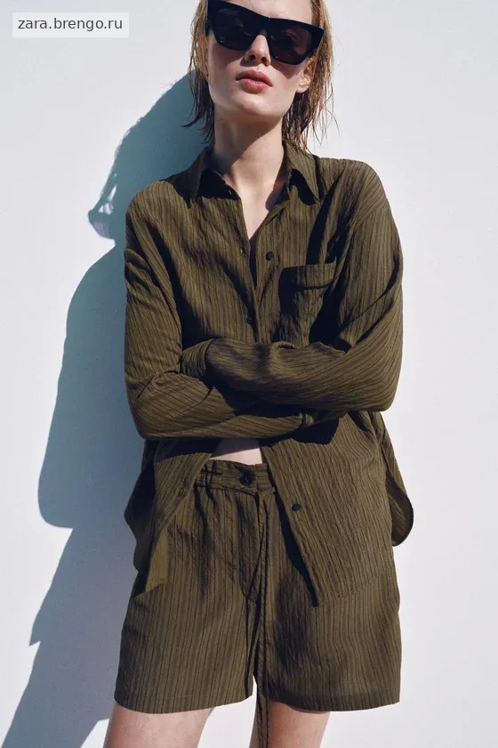 РУБАШКА СТРУЯЩАЯСЯ В ПОЛОСКУ — коллекция Zara «ZW»
