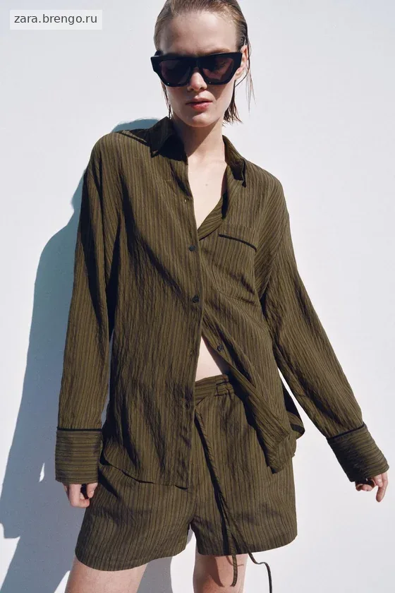 РУБАШКА СТРУЯЩАЯСЯ В ПОЛОСКУ — коллекция Zara «ZW»