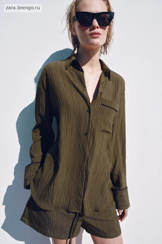 РУБАШКА СТРУЯЩАЯСЯ В ПОЛОСКУ — коллекция Zara «ZW»