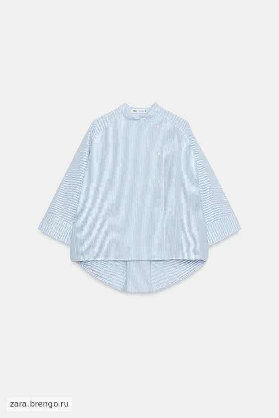 РУБАШКА В ПОЛОСКУ АСИММЕТРИЧНОГО КРОЯ — коллекция Zara «ZW»