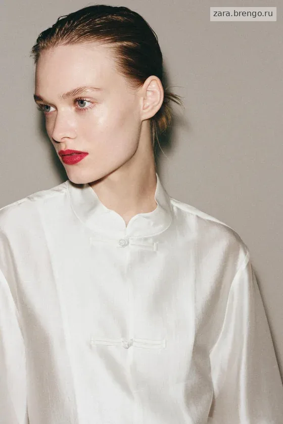 АТЛАСНАЯ РУБАШКА С НАВЕСНЫМИ ПЕТЛЯМИ коллекция Zara «ZW»