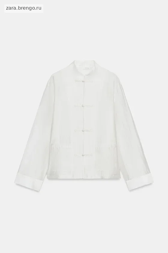 АТЛАСНАЯ РУБАШКА С НАВЕСНЫМИ ПЕТЛЯМИ коллекция Zara «ZW»