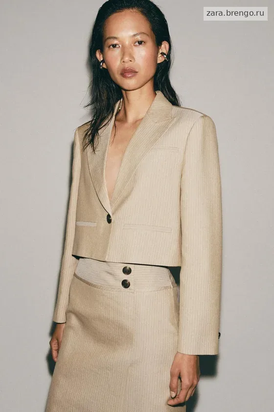 УКОРОЧЕННЫЙ БЛЕЙЗЕР В ПОЛОСКУ — коллекция Zara «ZW»