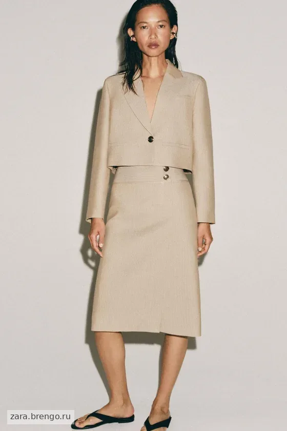ЮБКА ПРЯМОГО КРОЯ В ПОЛОСКУ — коллекция Zara «ZW»