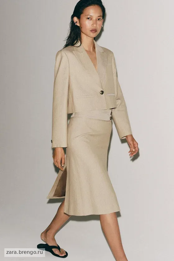 ЮБКА ПРЯМОГО КРОЯ В ПОЛОСКУ — коллекция Zara «ZW»