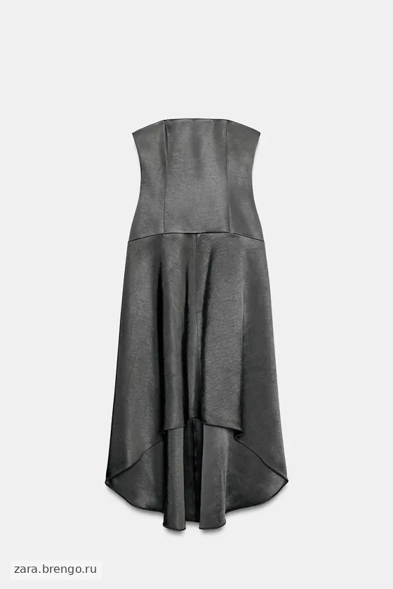 АТЛАСНОЕ АСИММЕТРИЧНОЕ ПЛАТЬЕ коллекция Zara «ZW»