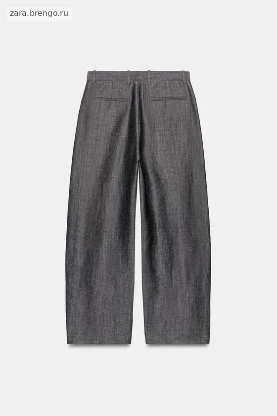ШИРОКИЕ БРЮКИ ИЗ СМЕСОВОГО ЛЬНА — коллекция Zara «ZW»