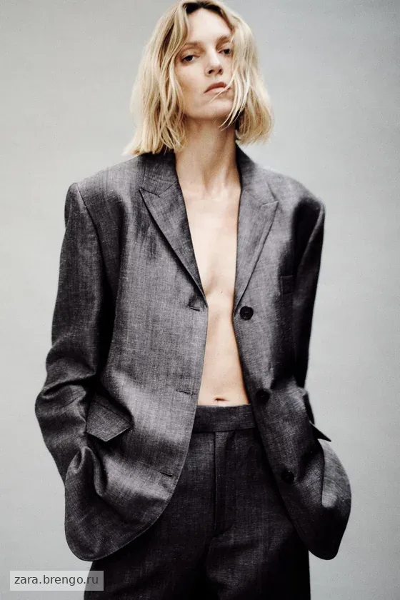 ШИРОКИЕ БРЮКИ ИЗ СМЕСОВОГО ЛЬНА — коллекция Zara «ZW»
