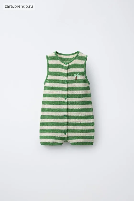 ВЯЗАНЫЙ КОМБИНЕЗОН С ВЫШИТОЙ ПАЛЬМОЙ