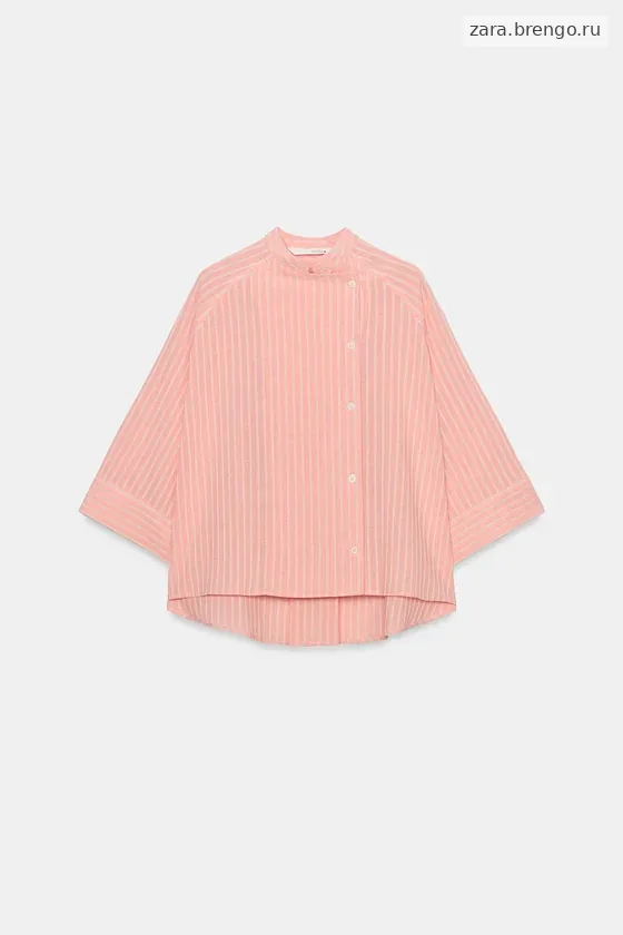 РУБАШКА В ПОЛОСКУ АСИММЕТРИЧНОГО КРОЯ коллекция Zara «ZW»