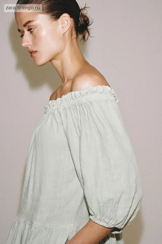 ПЛАТЬЕ МИДИ ИЗ ЛЬНА — коллекция Zara «ZW»