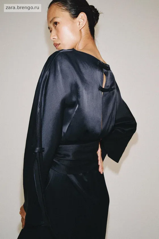 ПЛАТЬЕ МИДИ ИЗ СМЕСОВОГО ЛЬНА С ПОЯСОМ — коллекция Zara «ZW»