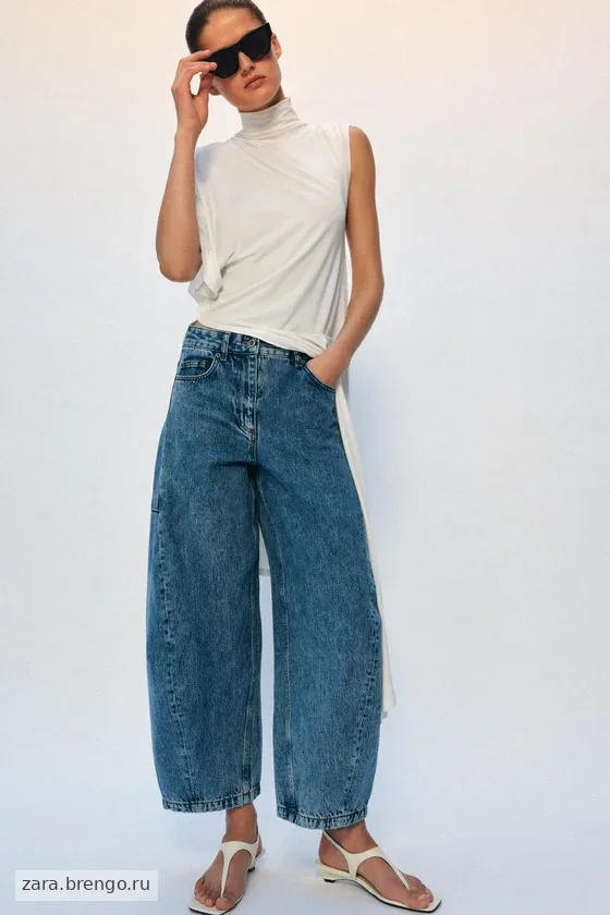 ДЖИНСЫ коллекция Zara «ZW» ANKLE баллон СО СРЕДНЕЙ ПОСАДКОЙ