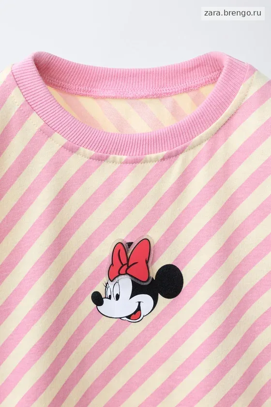 ФУТБОЛКА В ПОЛОСКУ С РЕЗИНОВОЙ НАШИВКОЙ Минни Маус © Disney