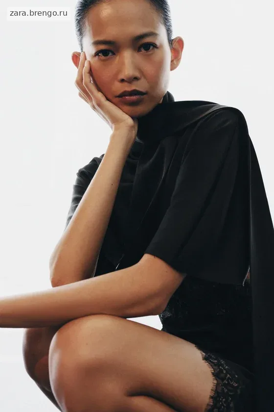АТЛАСНОЕ ПЛАТЬЕ С КРУЖЕВОМ — коллекция Zara «ZW»