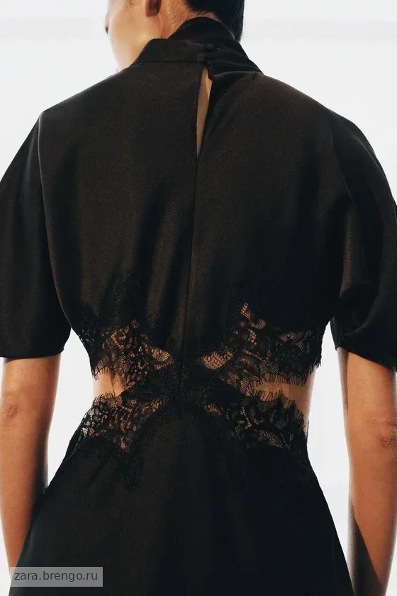 АТЛАСНОЕ ПЛАТЬЕ С КРУЖЕВОМ — коллекция Zara «ZW»