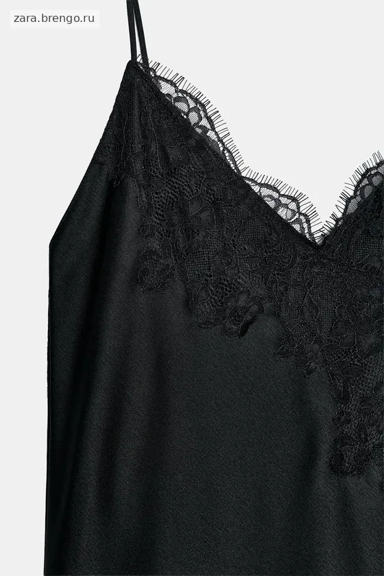 АТЛАСНОЕ ПЛАТЬЕ С КРУЖЕВОМ — коллекция Zara «ZW»