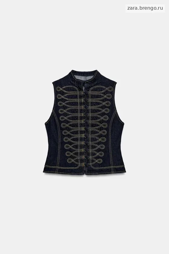 ДЖИНСОВЫЙ ЖИЛЕТ С ДЕКОРАТИВНОЙ СТРОЧКОЙ — коллекция Zara «ZW»