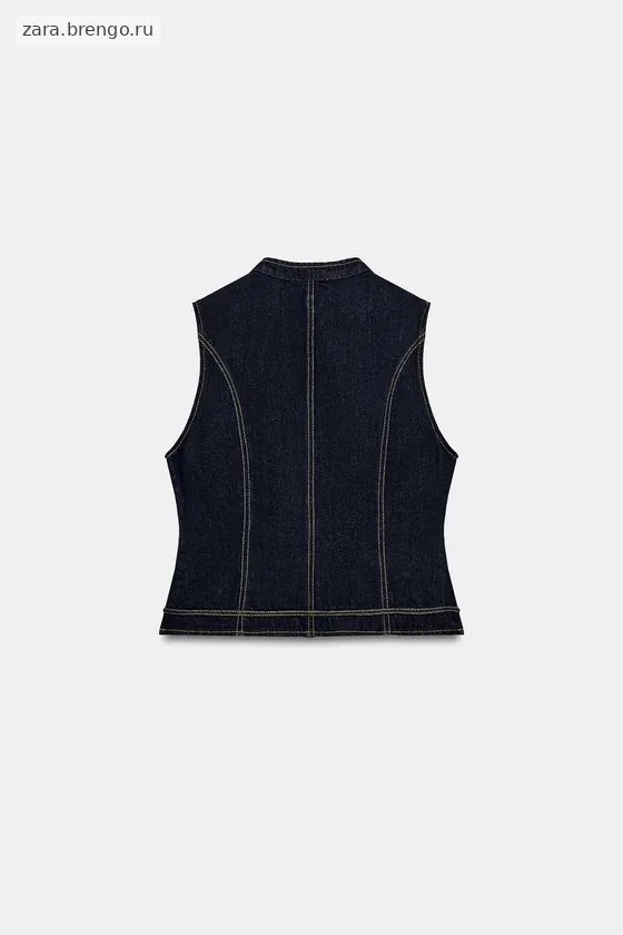 ДЖИНСОВЫЙ ЖИЛЕТ С ДЕКОРАТИВНОЙ СТРОЧКОЙ — коллекция Zara «ZW»