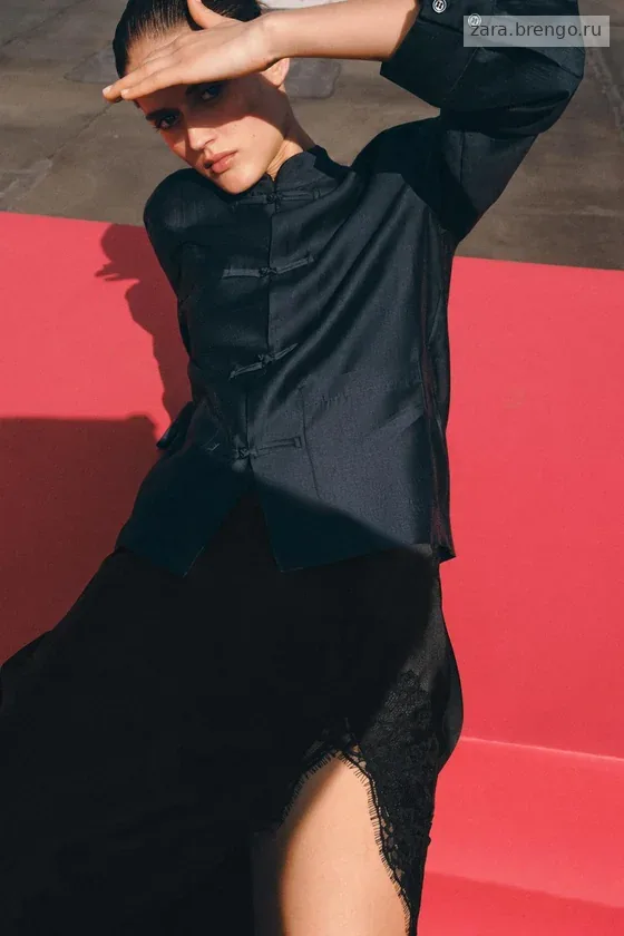 АТЛАСНАЯ РУБАШКА С НАВЕСНЫМИ ПЕТЛЯМИ коллекция Zara «ZW»