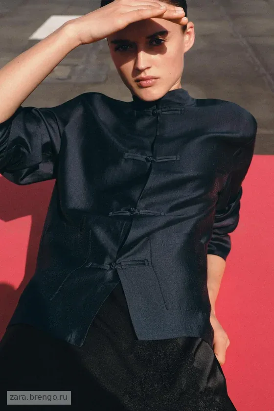 АТЛАСНАЯ РУБАШКА С НАВЕСНЫМИ ПЕТЛЯМИ коллекция Zara «ZW»