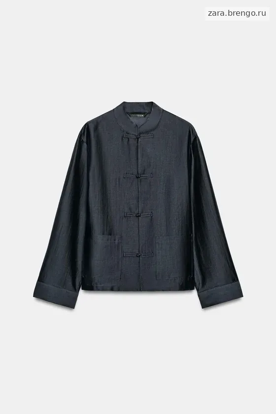 АТЛАСНАЯ РУБАШКА С НАВЕСНЫМИ ПЕТЛЯМИ коллекция Zara «ZW»