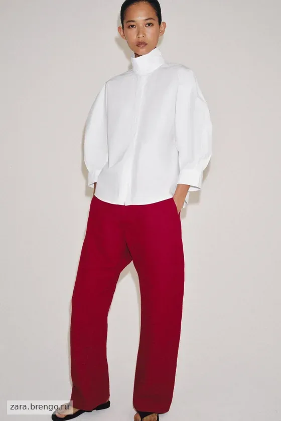 РУБАШКА С ОБЪЕМНЫМИ РУКАВАМИ коллекция Zara «ZW»