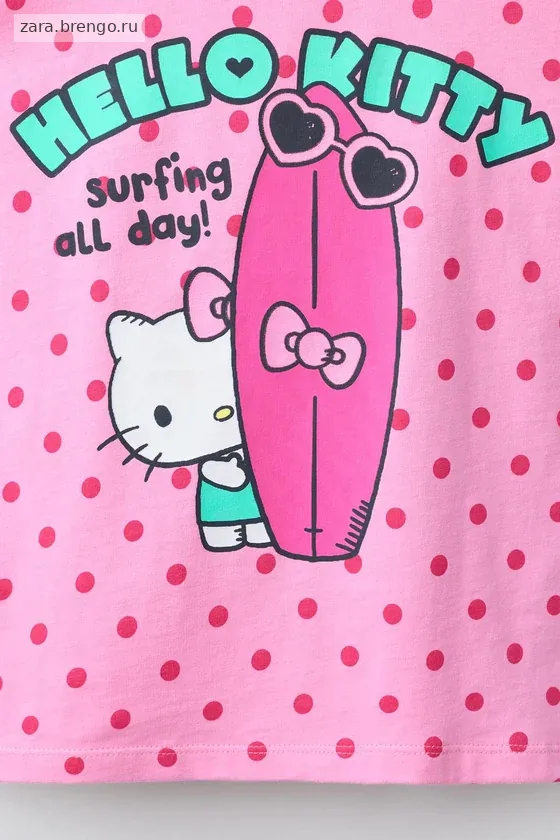 ФУТБОЛКА В ГОРОШЕК И СЕРФИНГ HELLO KITTY ©