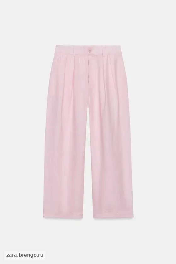 БРЮКИ СО СКЛАДКАМИ ИЗ 100% ЛЬНА — коллекция Zara «ZW»