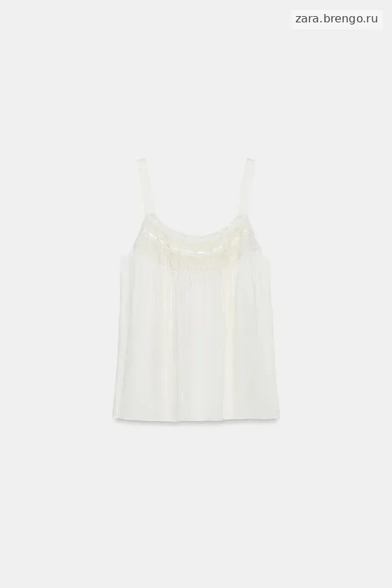 АТЛАСНЫЙ ТОП С КРУЖЕВОМ — коллекция Zara «ZW»