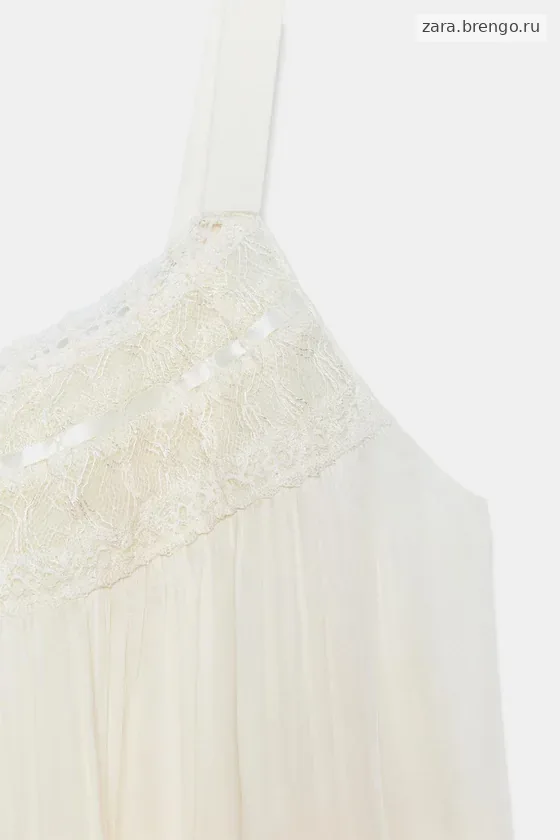 АТЛАСНЫЙ ТОП С КРУЖЕВОМ — коллекция Zara «ZW»