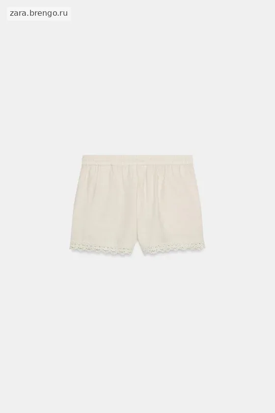 ШОРТЫ ИЗ ЛЬНА С ВЫШИВКОЙ — коллекция Zara «ZW»