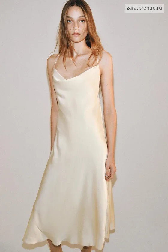 АТЛАСНОЕ ПЛАНЬЕ-КОМБИНАЦИЯ коллекция Zara «ZW»
