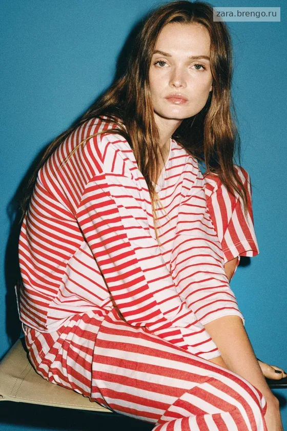 ЗАУЖЕННЫЕ ДЖИНСЫ В ПОЛОСКУ — коллекция Zara «ZW»