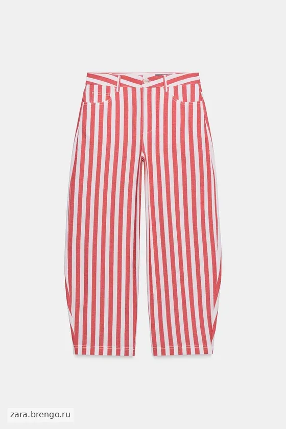 ЗАУЖЕННЫЕ ДЖИНСЫ В ПОЛОСКУ — коллекция Zara «ZW»
