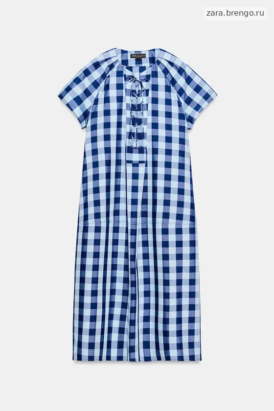 ПЛАТЬЕ В КЛЕТКУ С ЗАВЯЗКАМИ — коллекция Zara «ZW»
