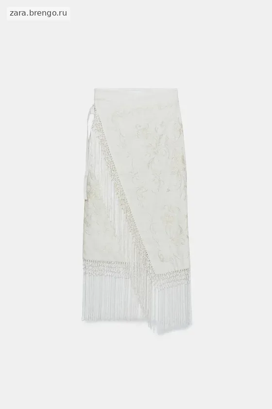 ЮБКА МИДИ ИЗ 100% ЛЬНА С ВЫШИВКОЙ — коллекция Zara «ZW»