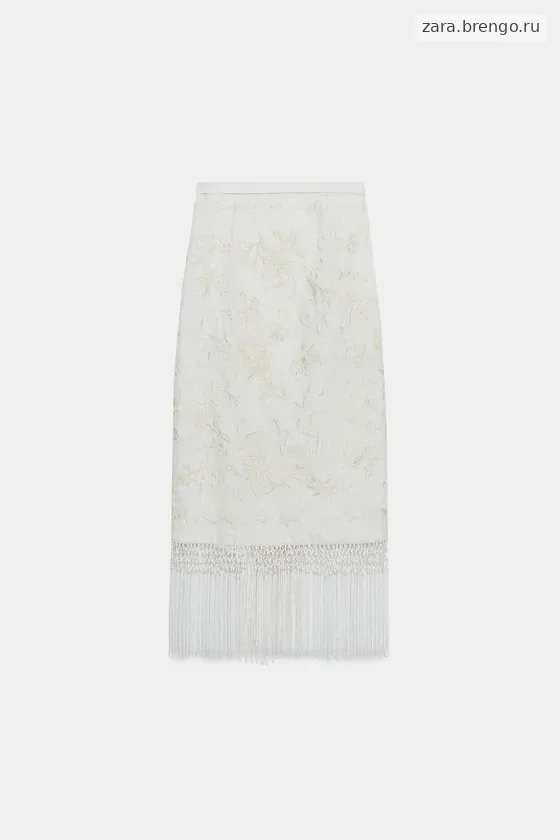 ЮБКА МИДИ ИЗ 100% ЛЬНА С ВЫШИВКОЙ — коллекция Zara «ZW»