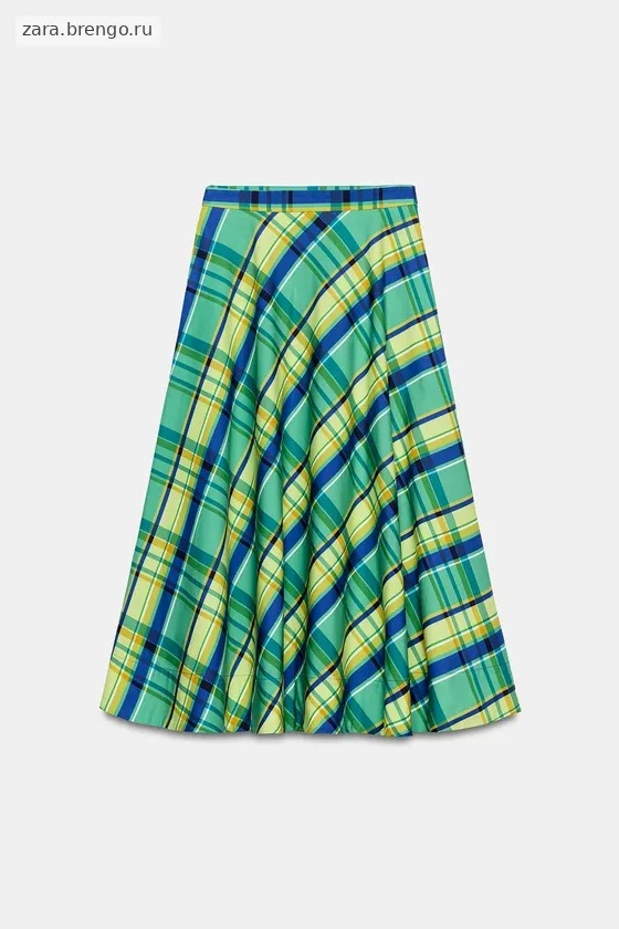ЮБКА МИДИ В КЛЕТКУ — коллекция Zara «ZW»