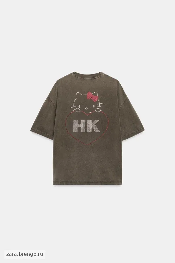 ФУТБОЛКА ОВЕРСАЙЗ HELLO KITTY С БЛЕСТКАМИ