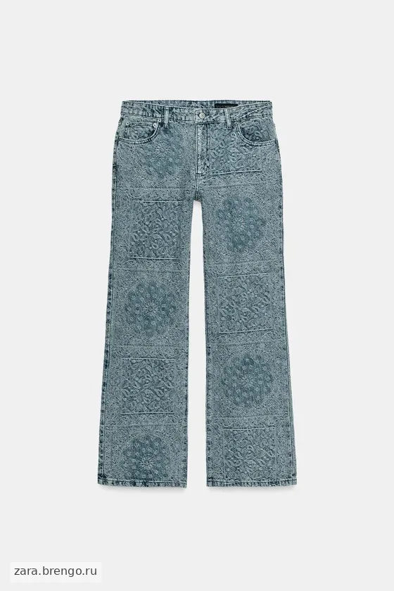 ДЖИНСЫ клёш ИЗ ЖАККАРДА С ВЫСОКОЙ ПОСАДКОЙ — коллекция Zara «ZW»